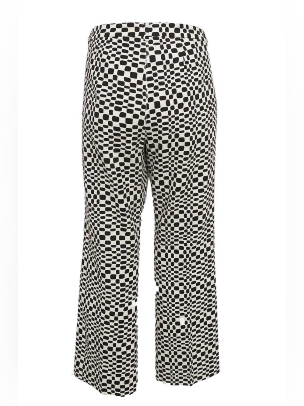 MaxMara Black and Ecru Geometric Print Trouser